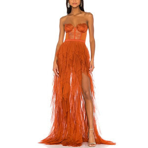 For Love & Lemons x Revolve 'Bustier' Red Gown Size XS